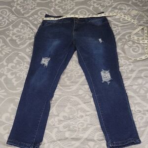 Classic Blue Distressed Women's Jeans